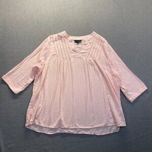 Lane Bryant Blouse Women's Size 22/24 100% Cotton,Lighweight,3/4 Sleeve,Casual